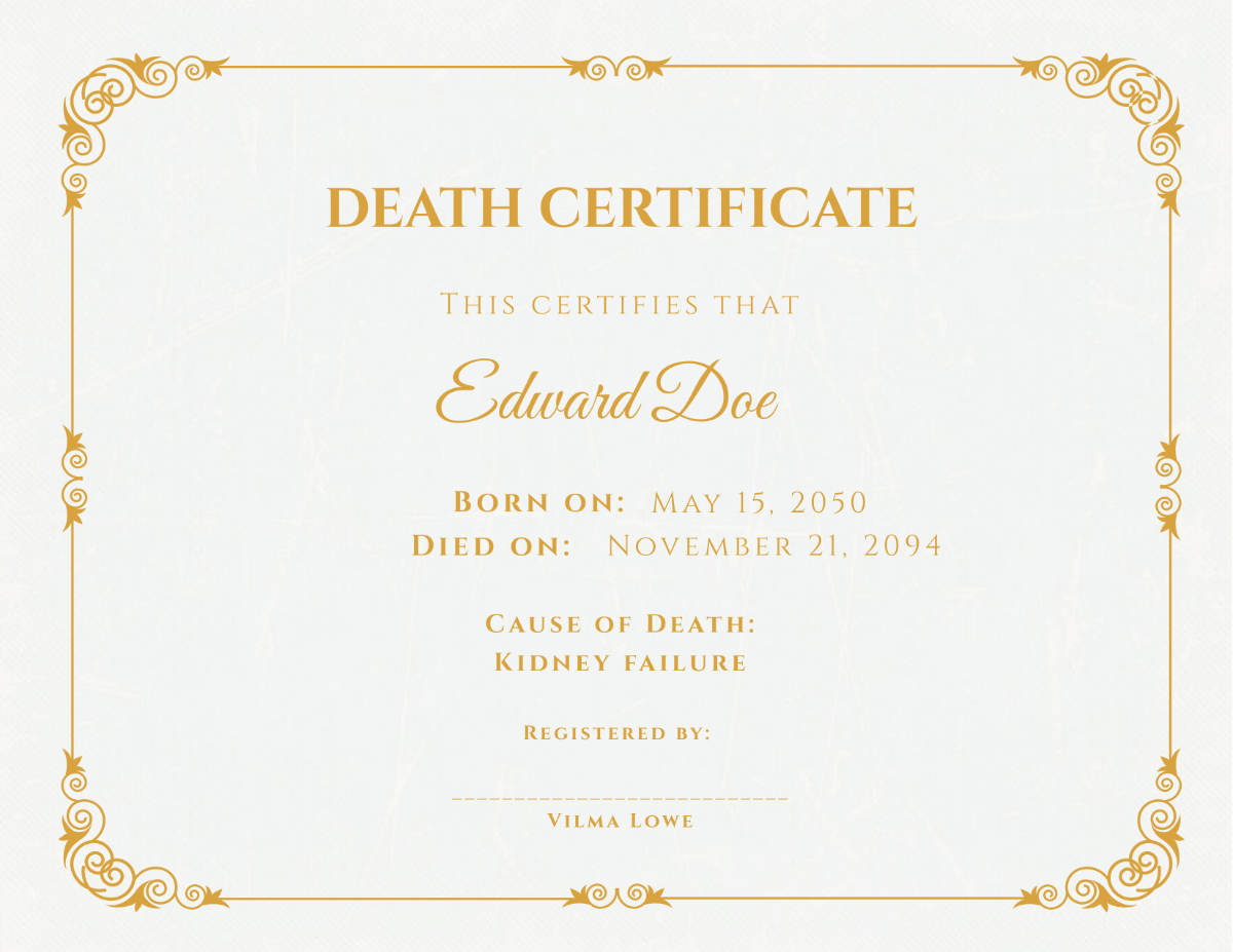 Vintage Death Certificate Template - Download | Template.net