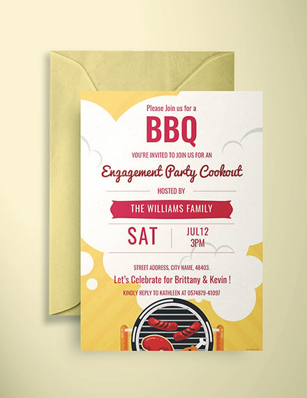 bbq engagement party invitation template 2