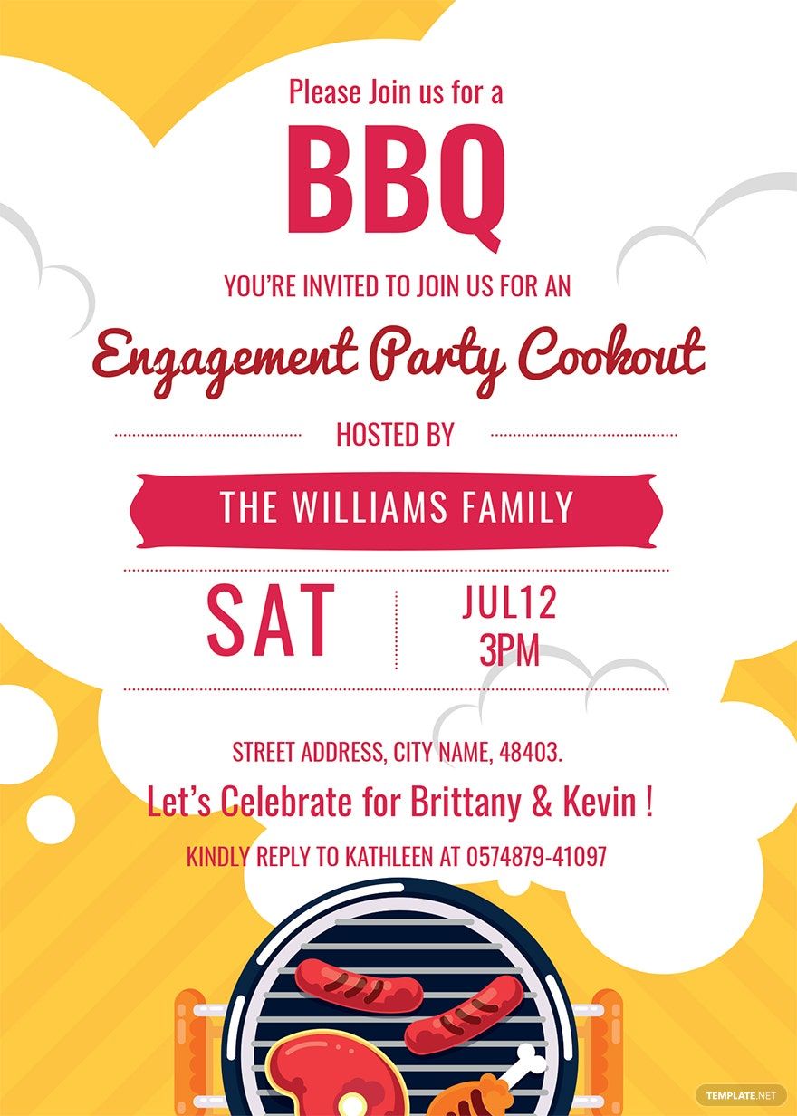 Bbq Engagement Party Invitation Template