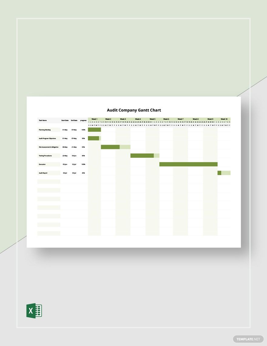 Audit Company Gantt Chart Template