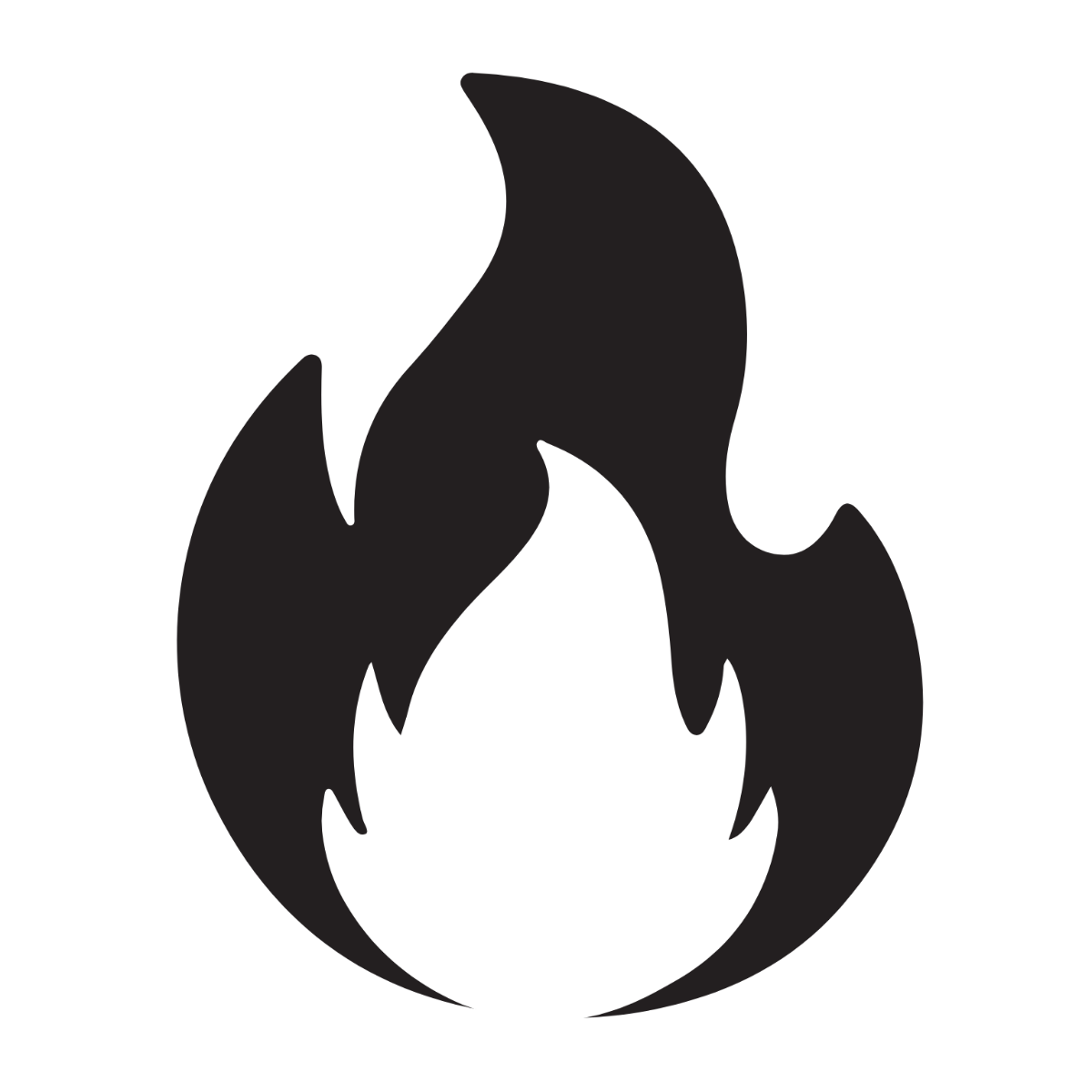 Free Black and White Fire Clipart Template