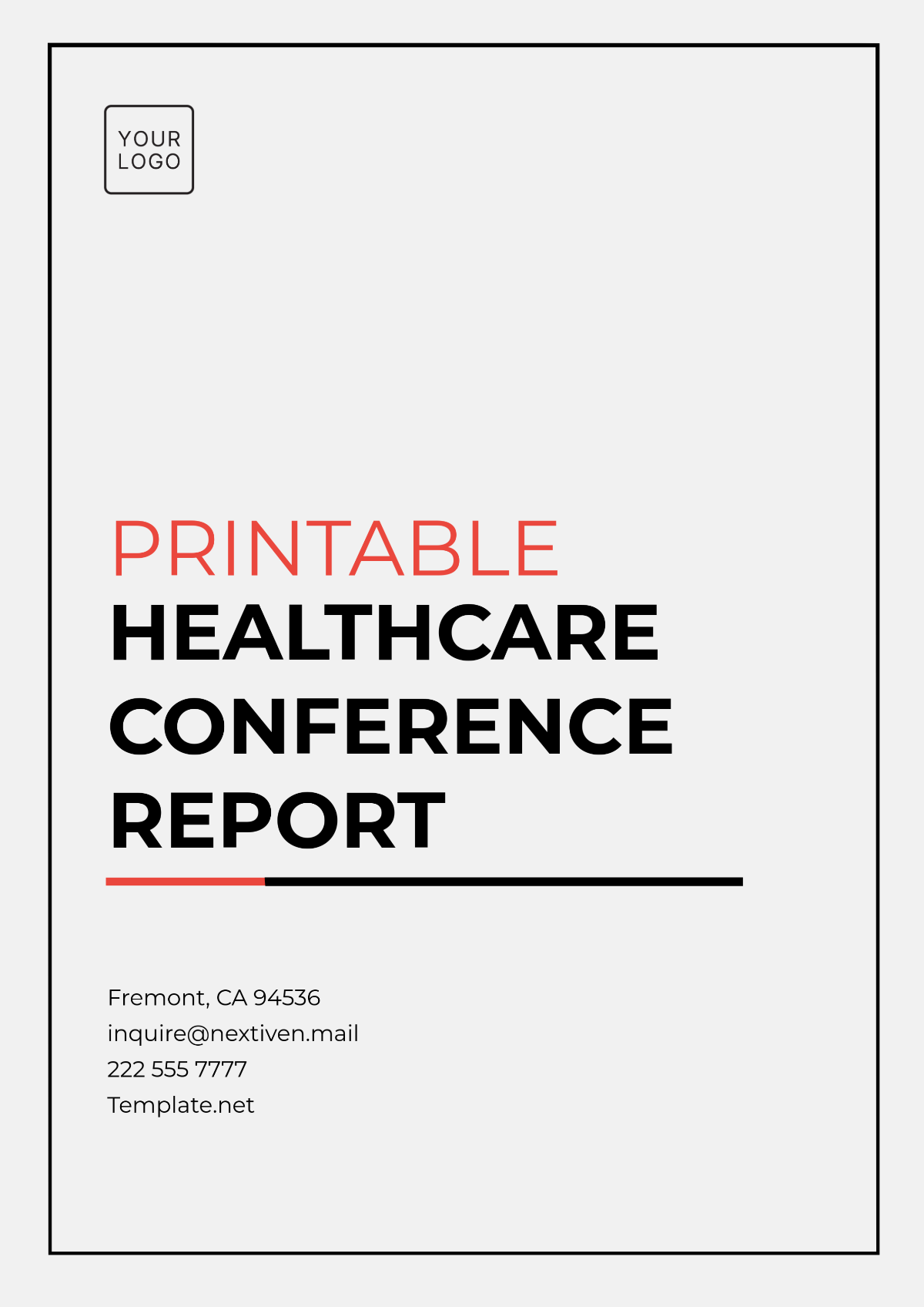 Free Printable Healthcare Conference Report Template