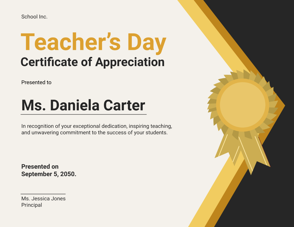 Free Teacher’s Day Certificate Template - Edit Online & Download