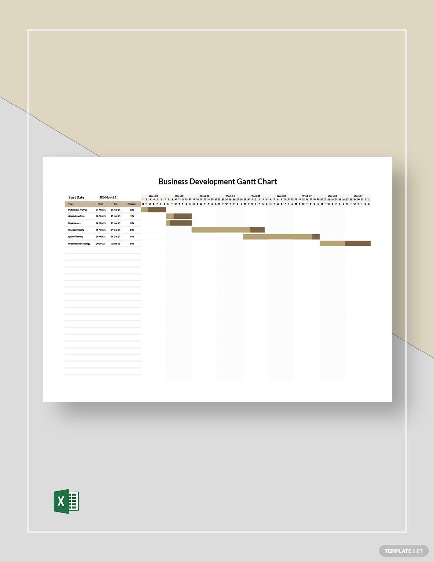 Development Gantt Chart - Templates, Free, Download 