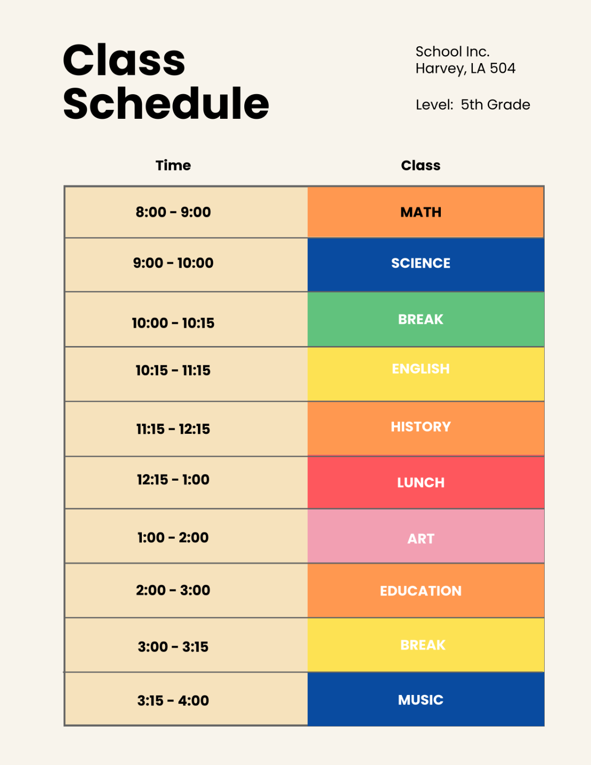 Color-Coded Schedule Template - Edit Online & Download