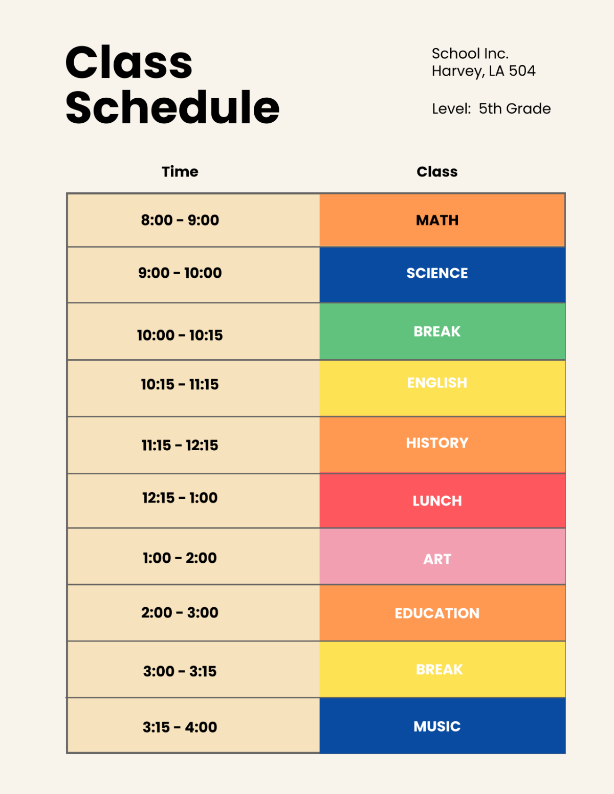 Free Class Schedule Templates Editable And Printable Free Class Schedule Templates Editable And Printable