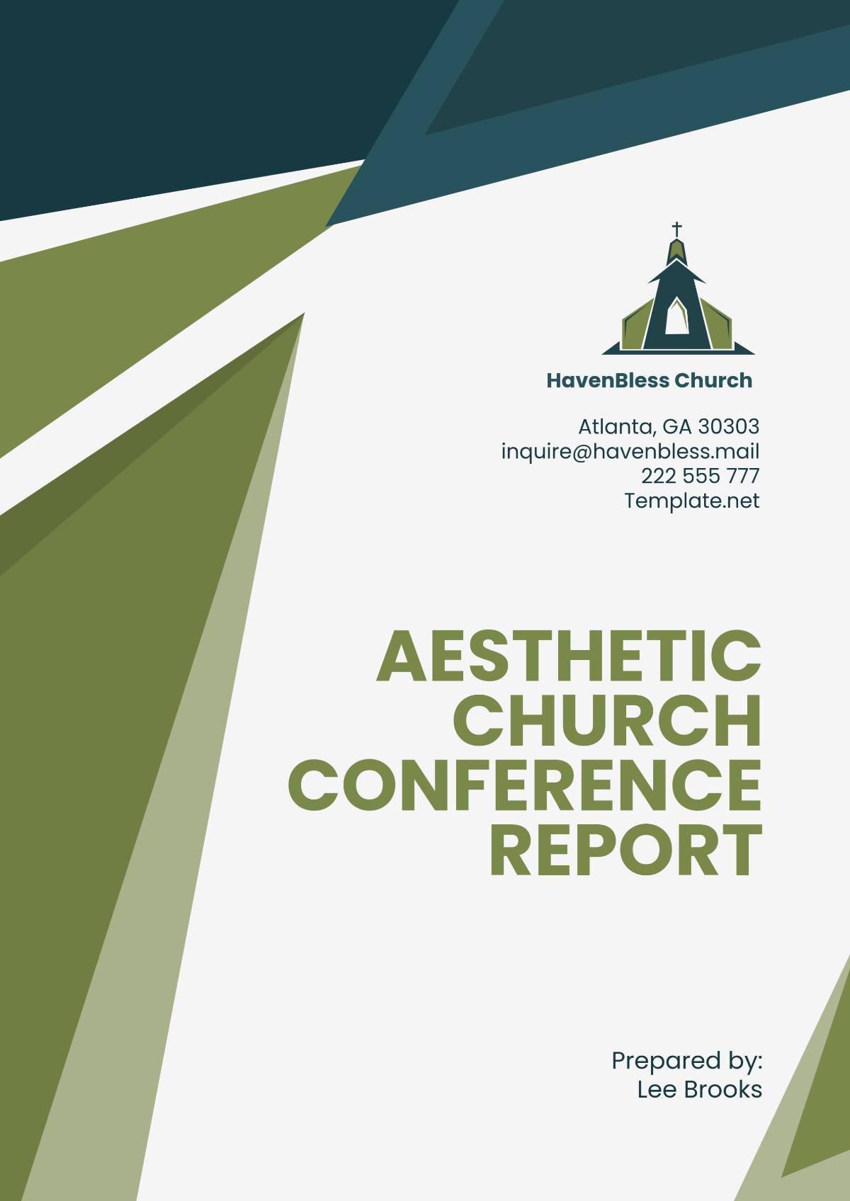 Free Aesthetic Church Conference Report Template