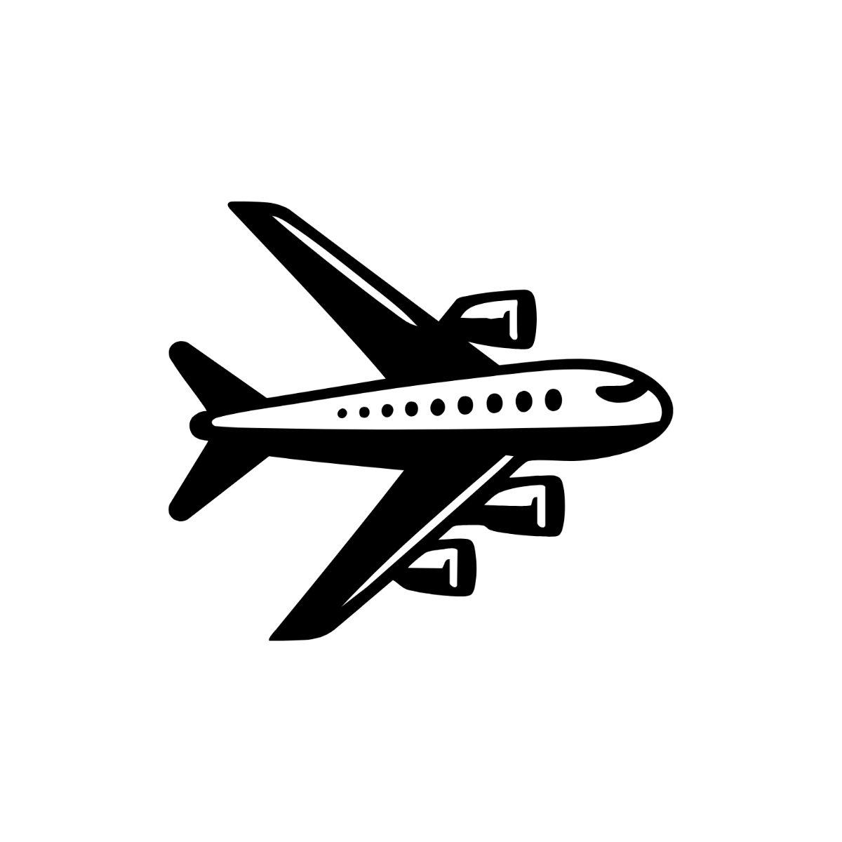 Black and White Airplane Clipart - Edit Online | Template.net