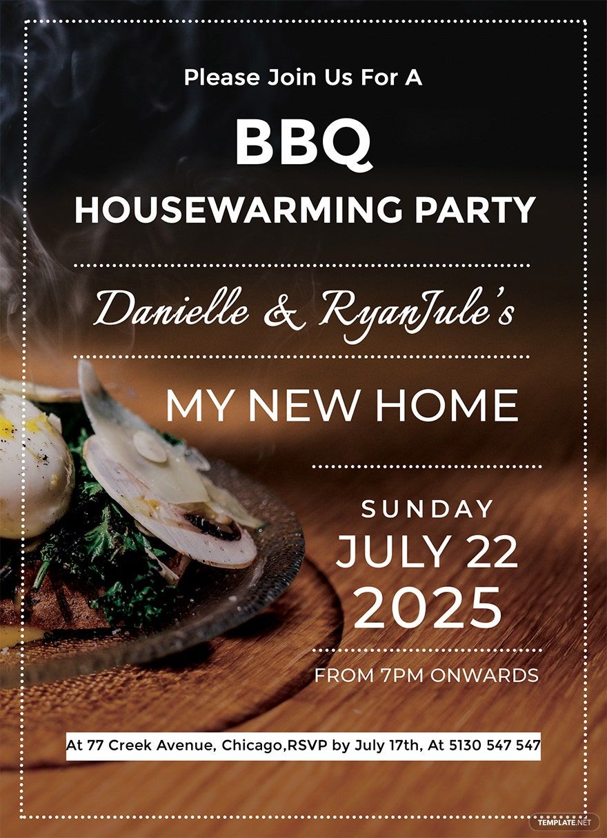 Chalkboard Housewarming Invitation Template Word, PSD, Publisher