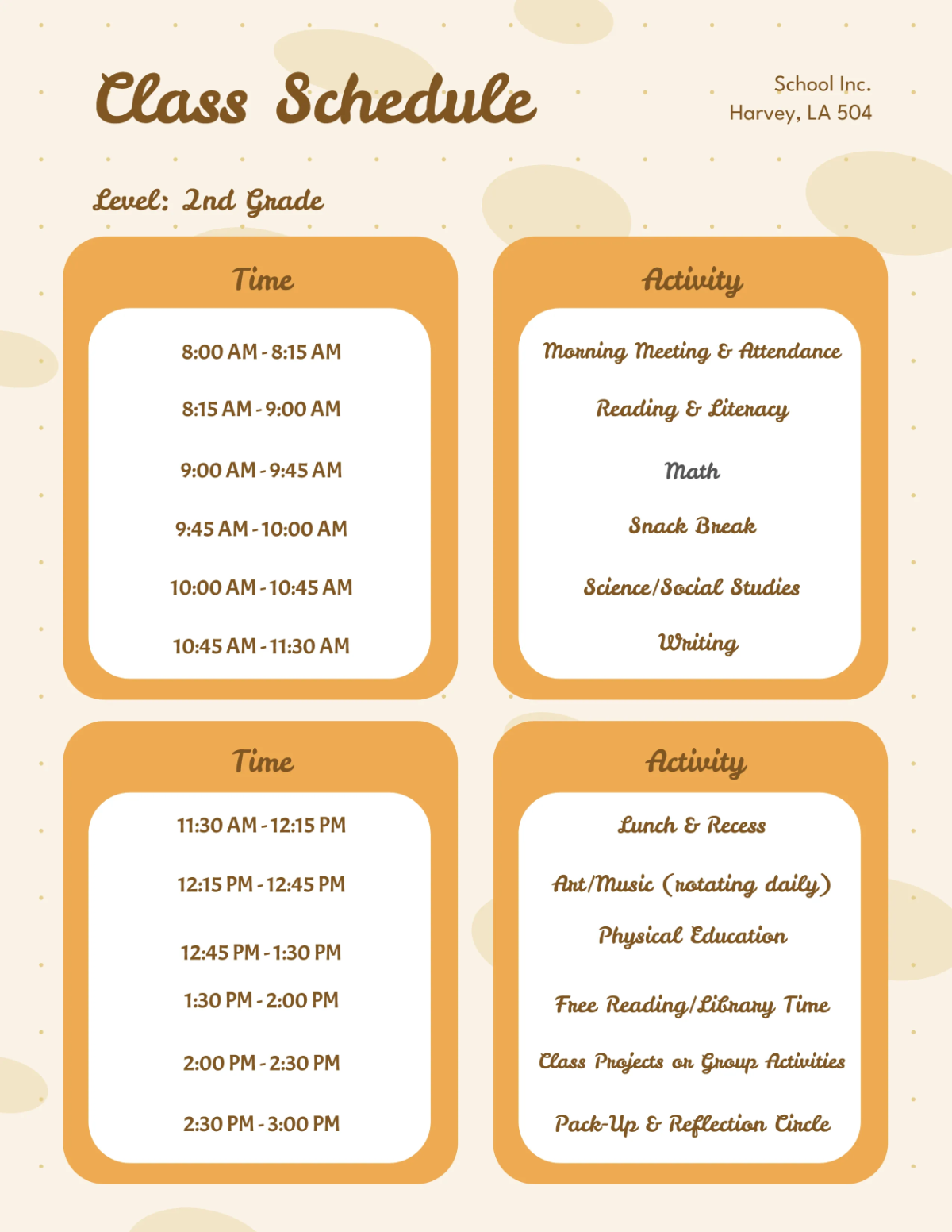 Free Class Schedule Templates Editable And Printable Free Class Schedule Templates Editable And Printable