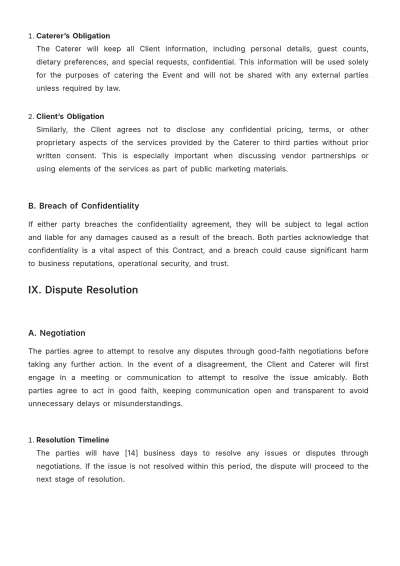 Free BBQ Catering Contract Template to Edit Online