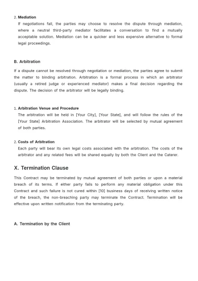 Free BBQ Catering Contract Template to Edit Online
