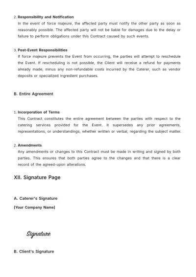 Free BBQ Catering Contract Template to Edit Online