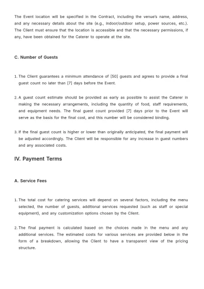 Free BBQ Catering Contract Template to Edit Online