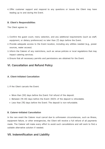 Free BBQ Catering Contract Template to Edit Online