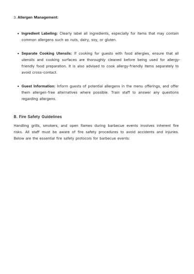 Free BBQ SOP Template to Edit Online