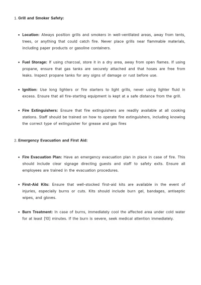 Free BBQ SOP Template to Edit Online