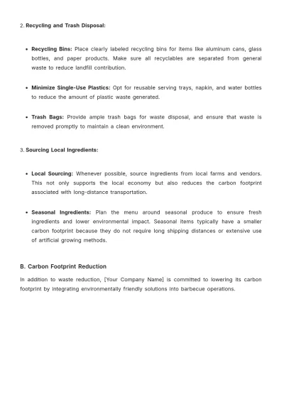 Free BBQ SOP Template to Edit Online