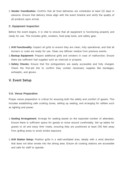 Free BBQ SOP Template to Edit Online