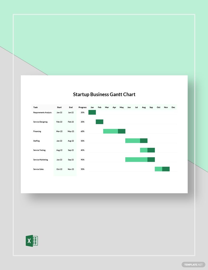 Startup Business Gantt Chart Template