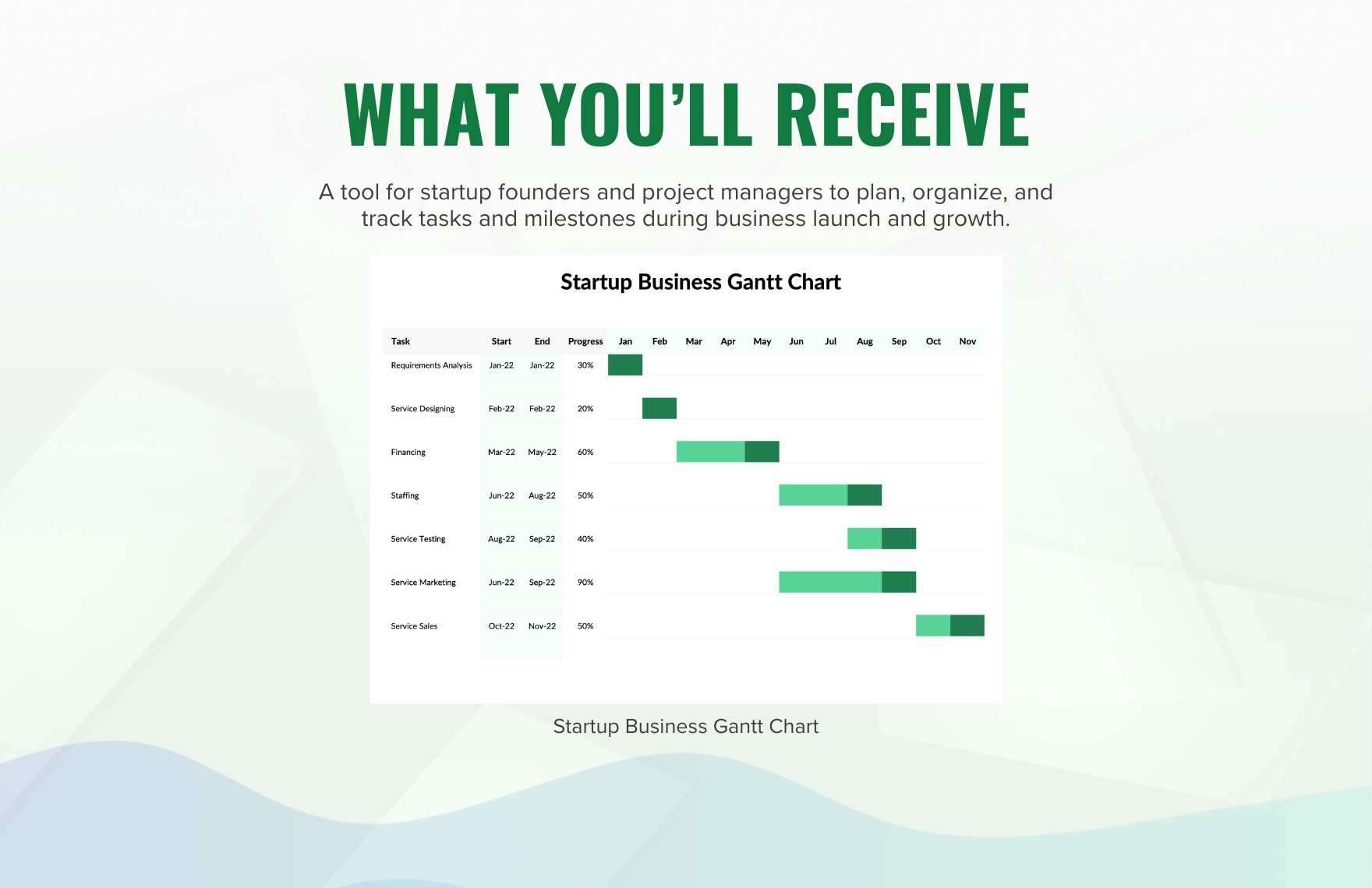 Startup Business Gantt Chart Template