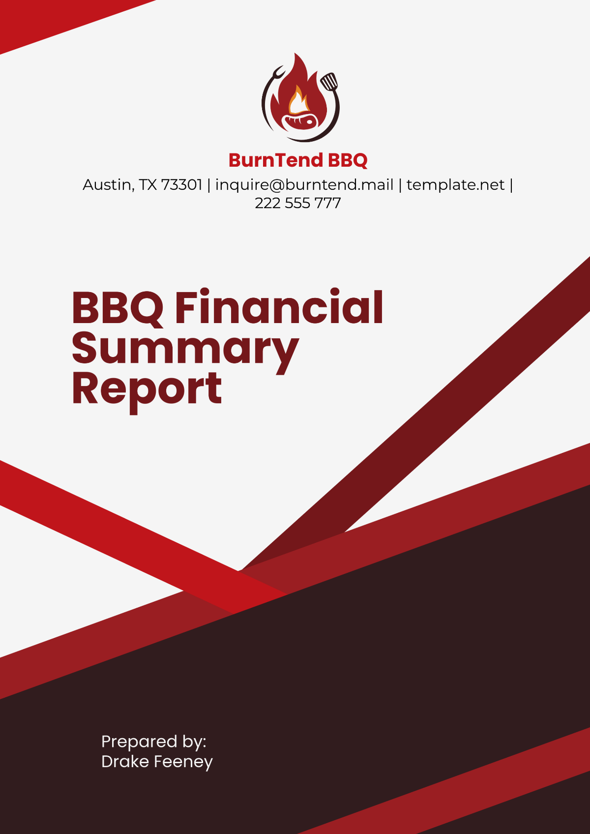 BBQ Financial Summary Report Template - Edit Online & Download