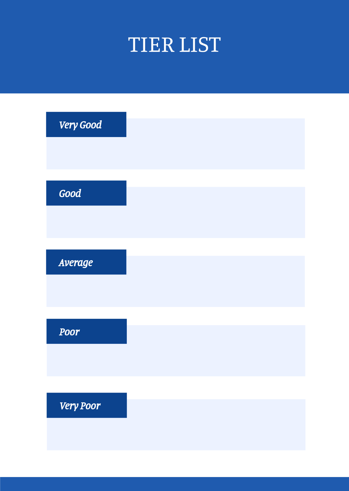 Minimalist Tier List Template