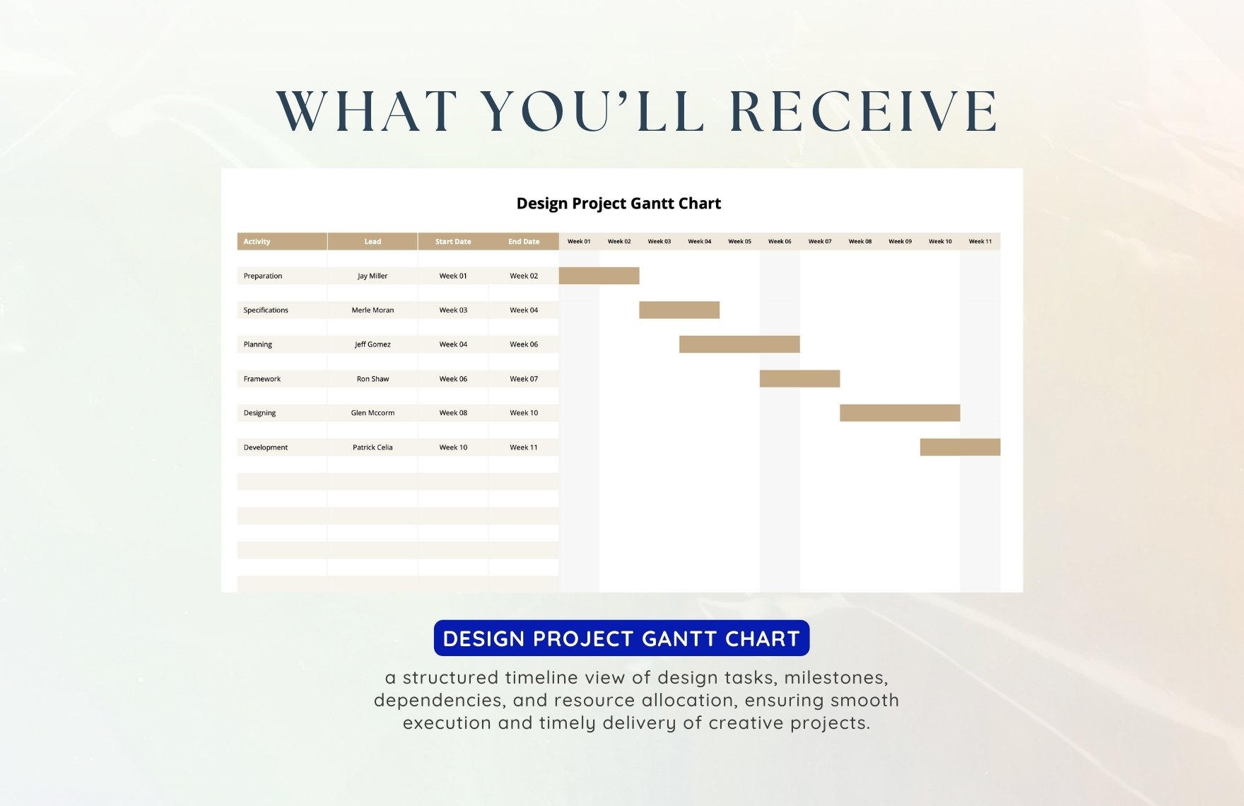 Design Project Gantt Chart Template
