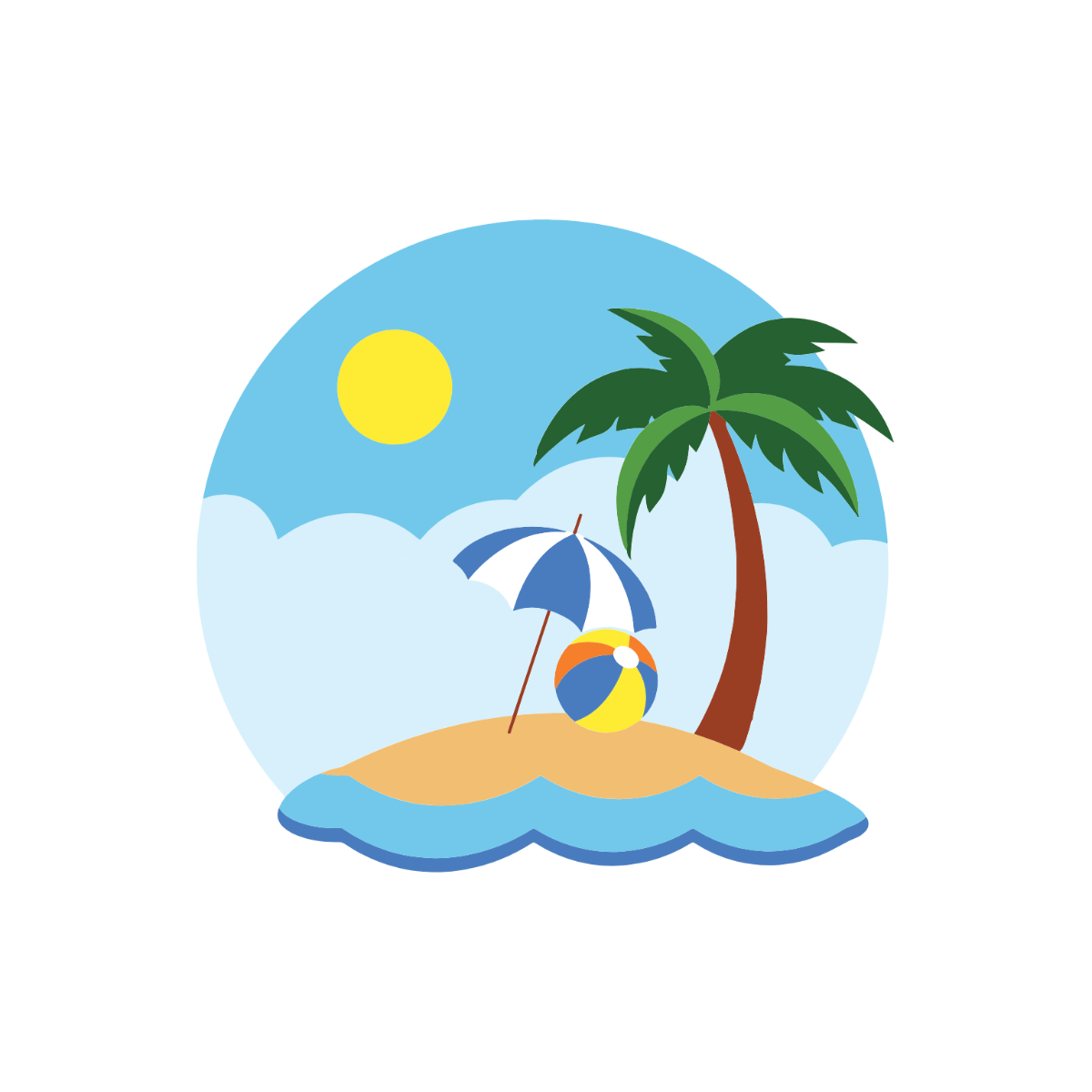 Free Beach Scene Clipart Template - Edit Online & Download