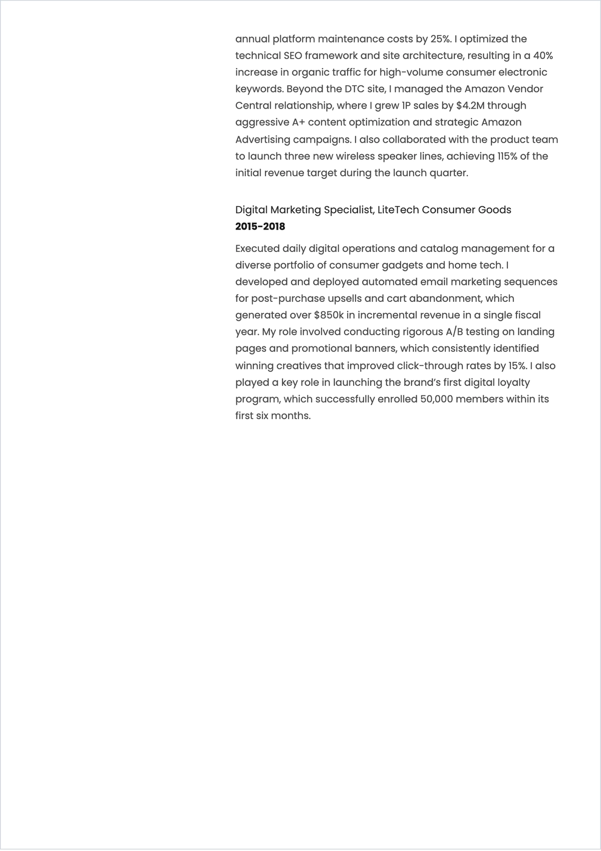Free E-Commerce ATS Resume Template, AI Resume Builder