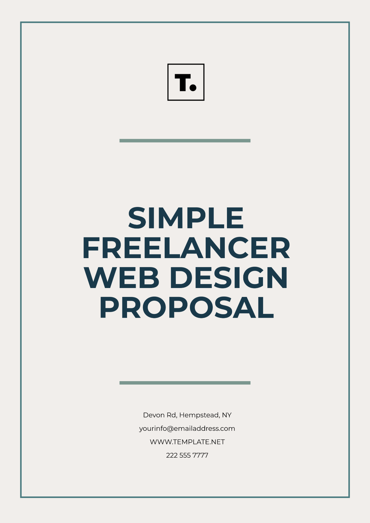 Simple Freelancer Web Design Proposal Template - Edit Online & Download