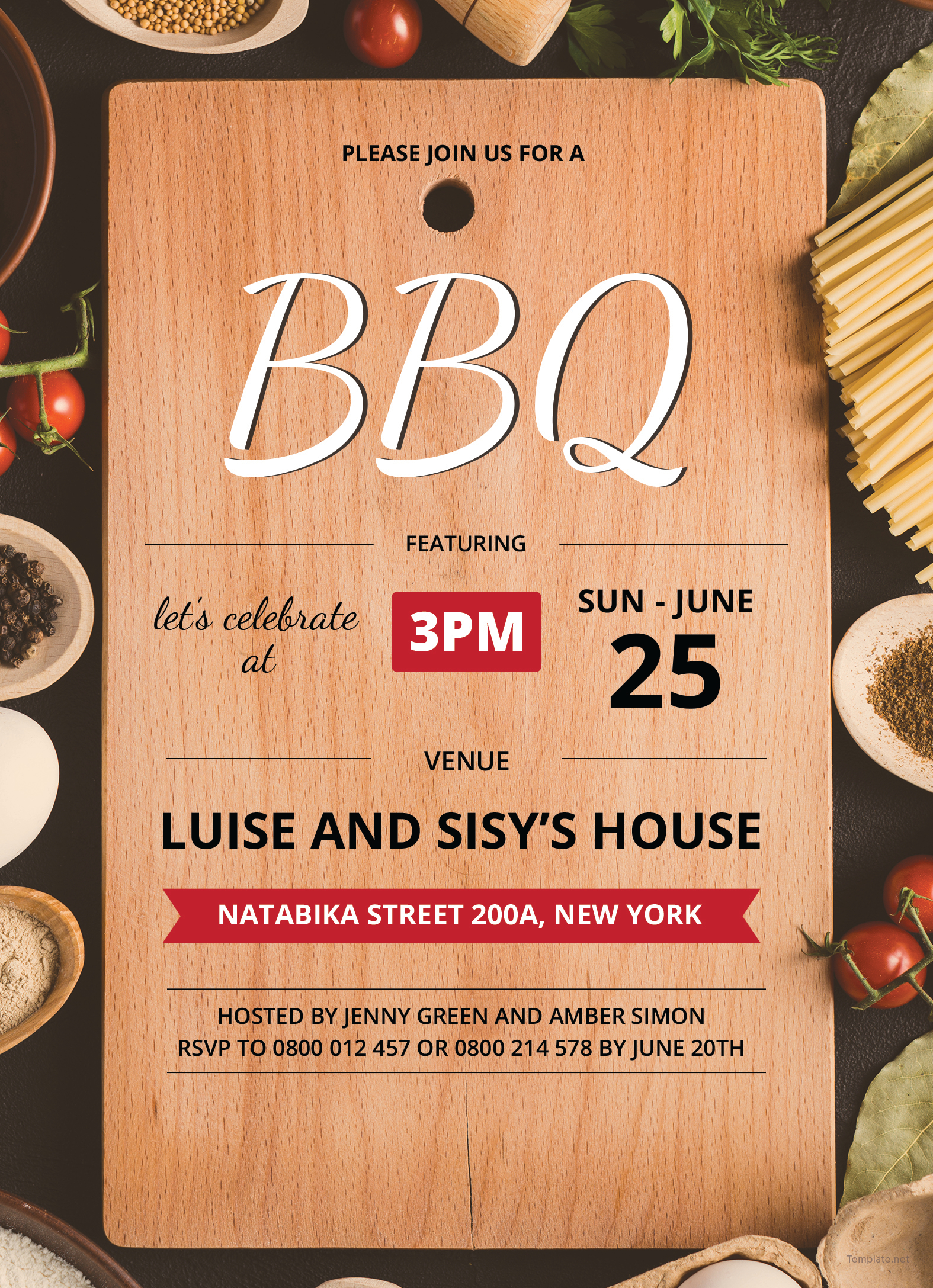 summer bbq party invitation template