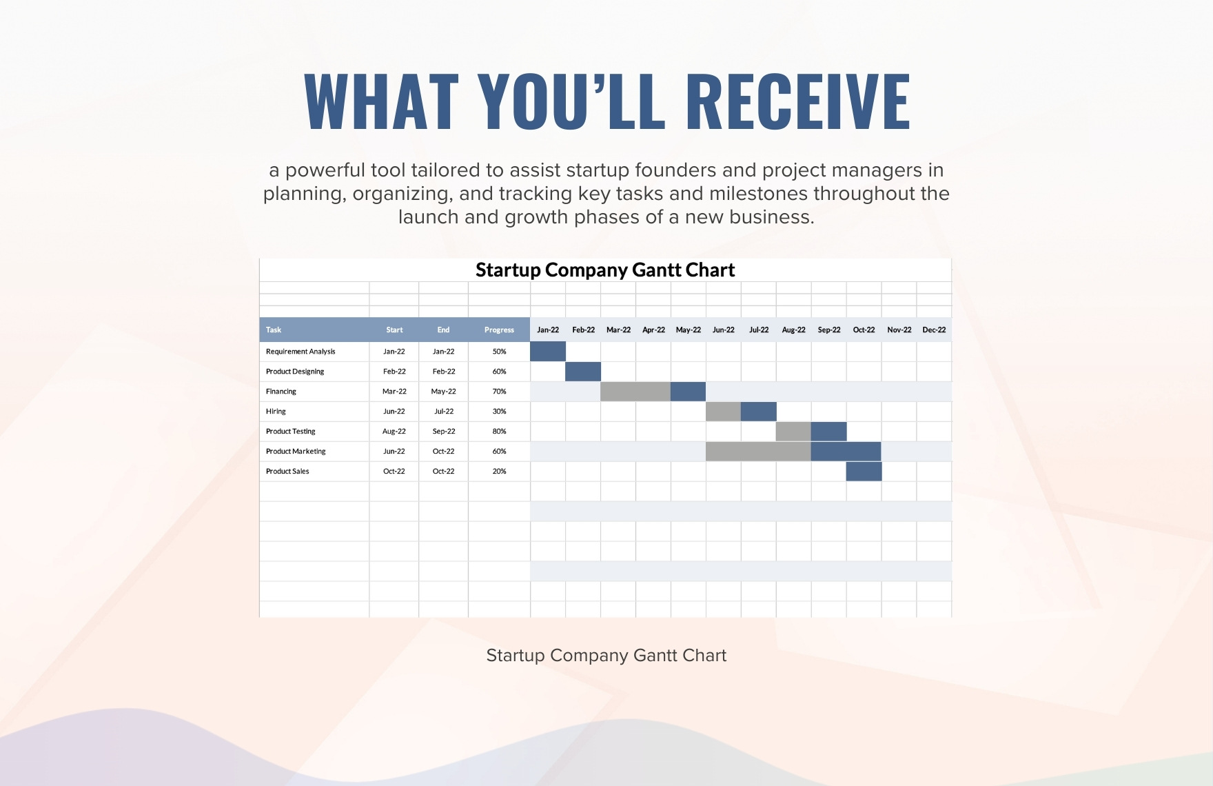 Startup Company Gantt Chart Template