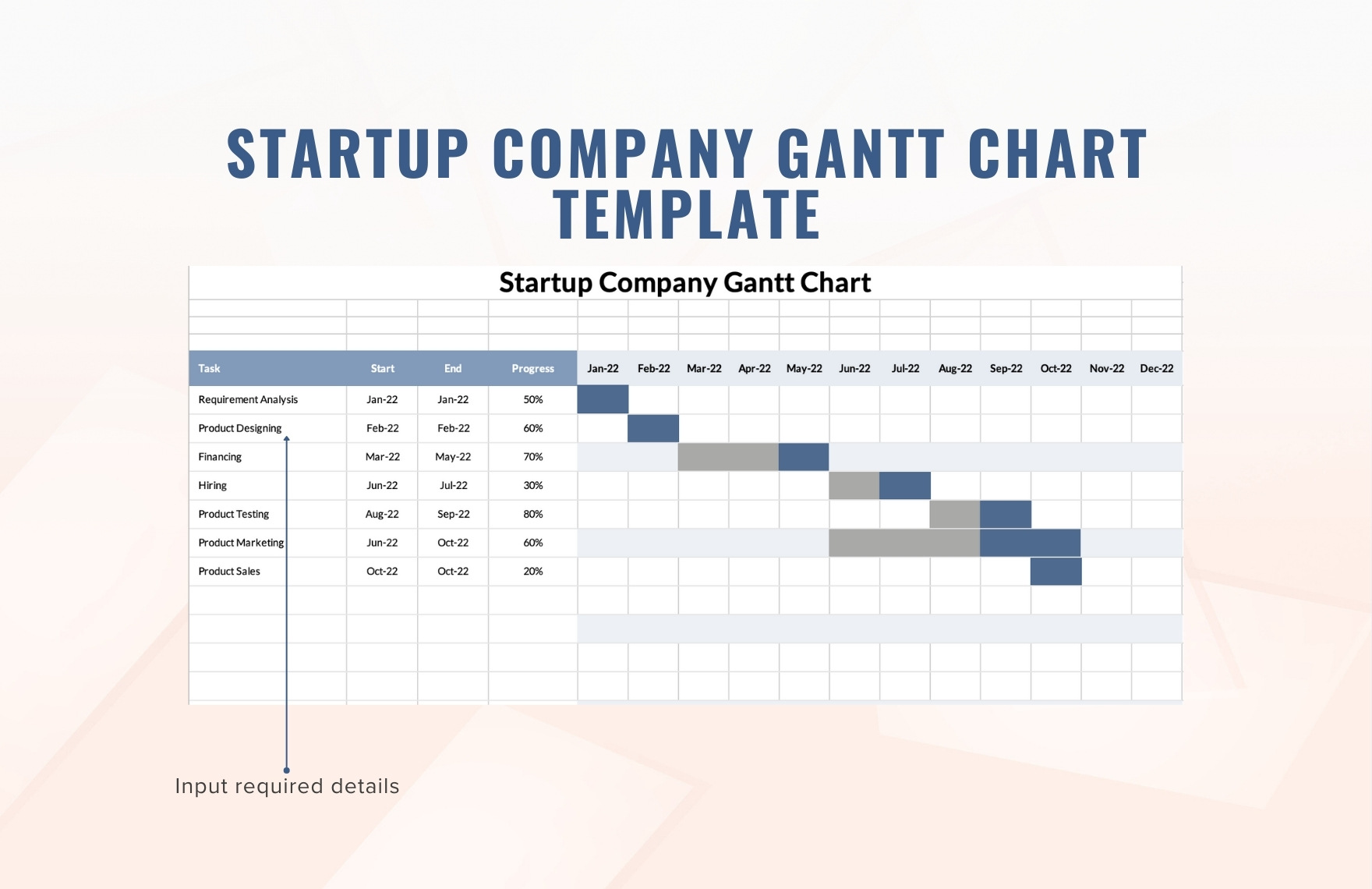 Startup Company Gantt Chart Template
