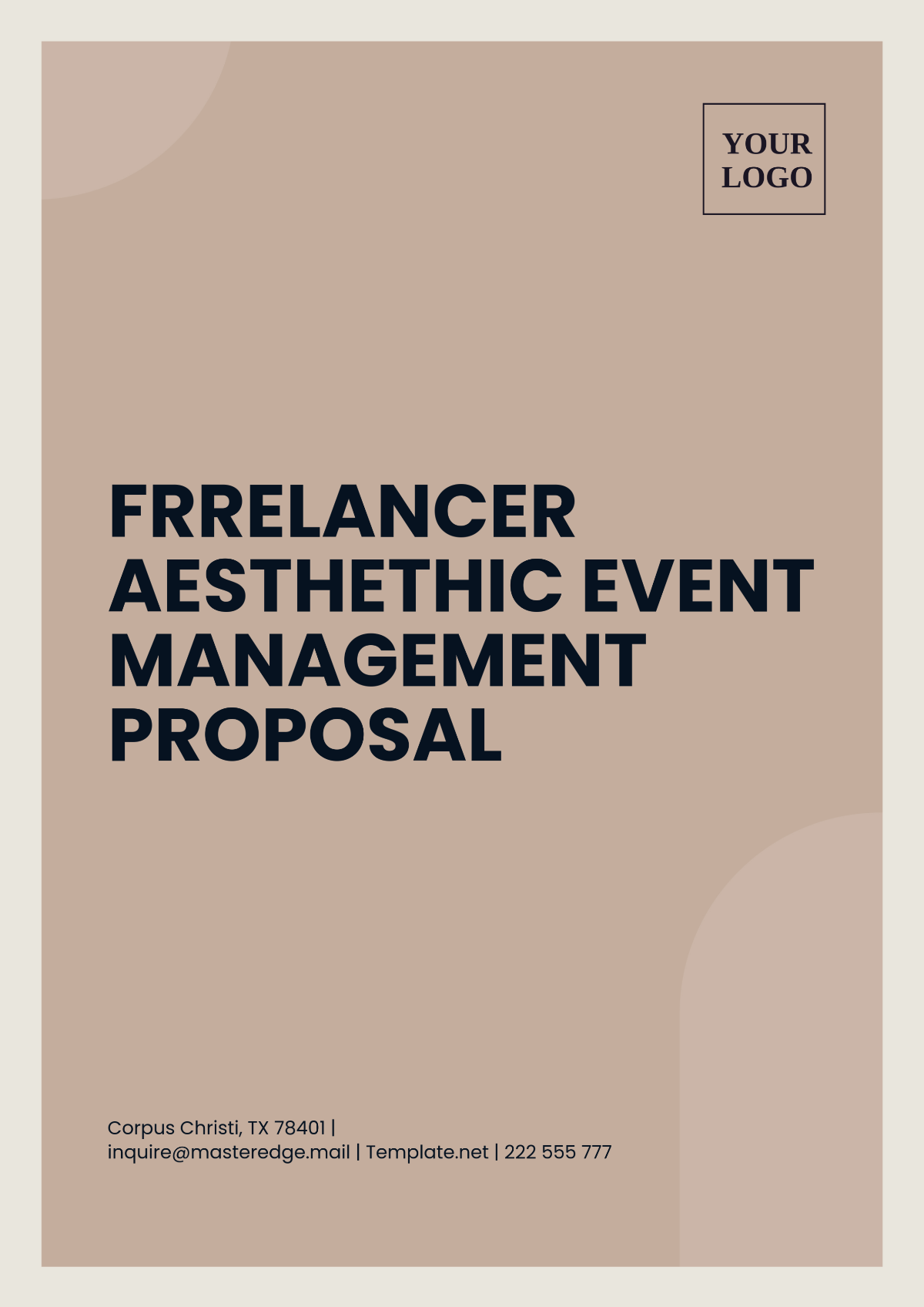 Freelancer Aesthetic  Event Management Proposal Template - Edit Online & Download