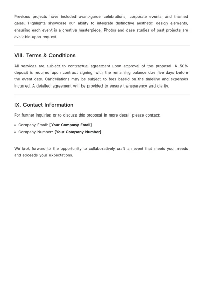 Free Freelancer Aesthetic  Event Management Proposal Template to Edit Online