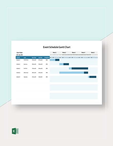 10 Event Gantt Chart Excel Templates Free Downloads 1353