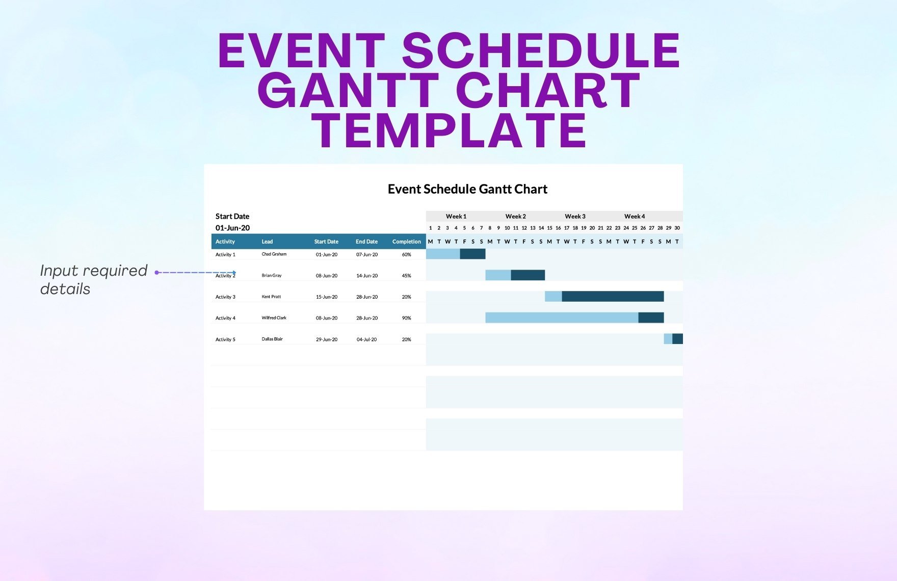 Event Schedule Gantt Chart Template
