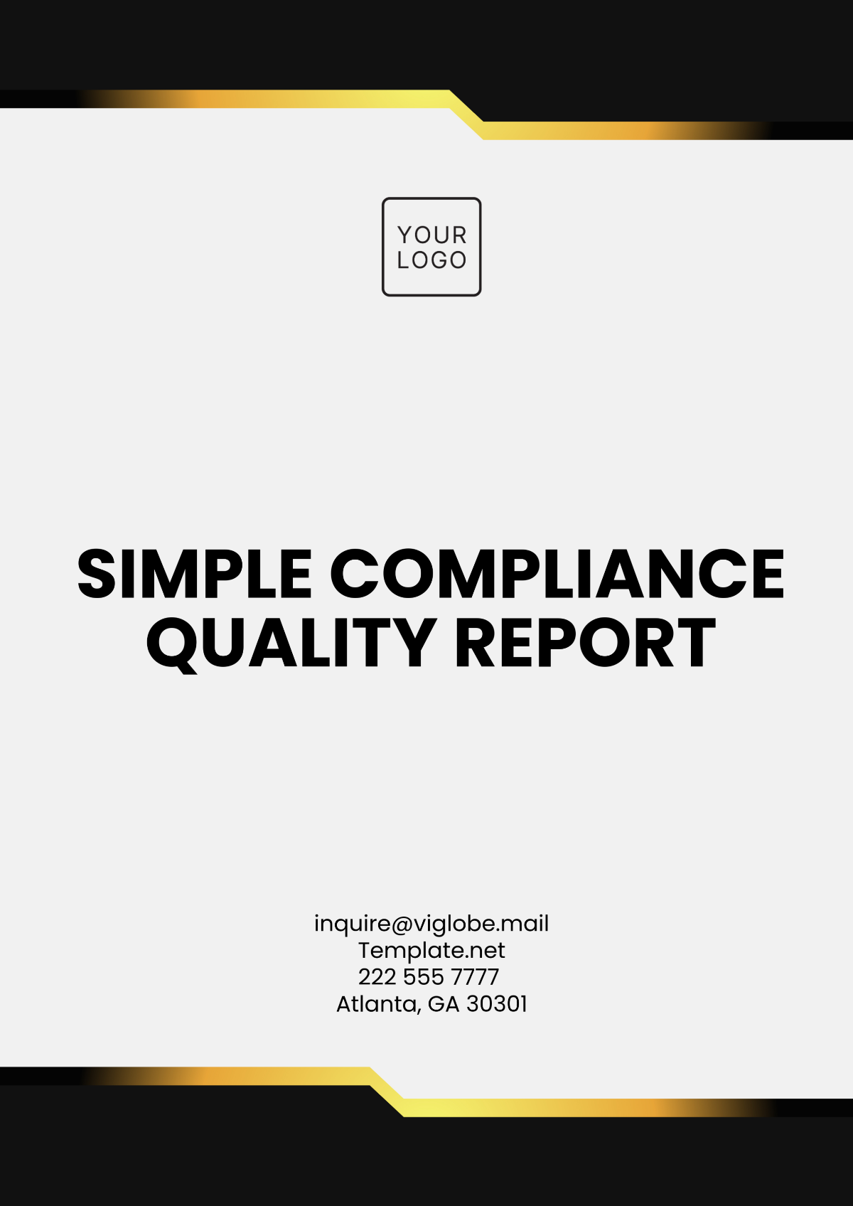 Simple Compliance Quality Report Template - Edit Online & Download