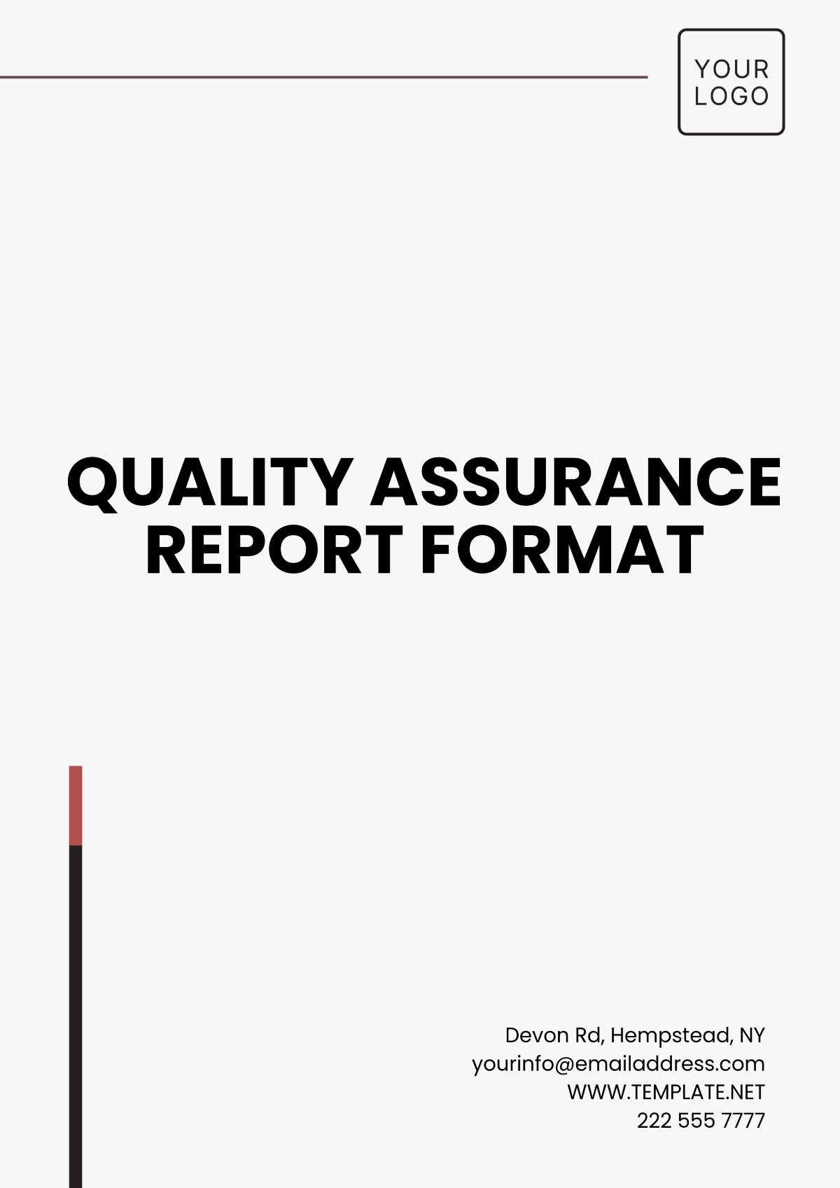 Quality Assurance Report  Format Template - Edit Online & Download