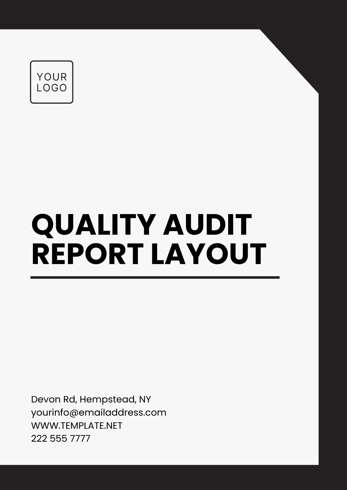 Quality Audit Report Layout Template - Edit Online & Download