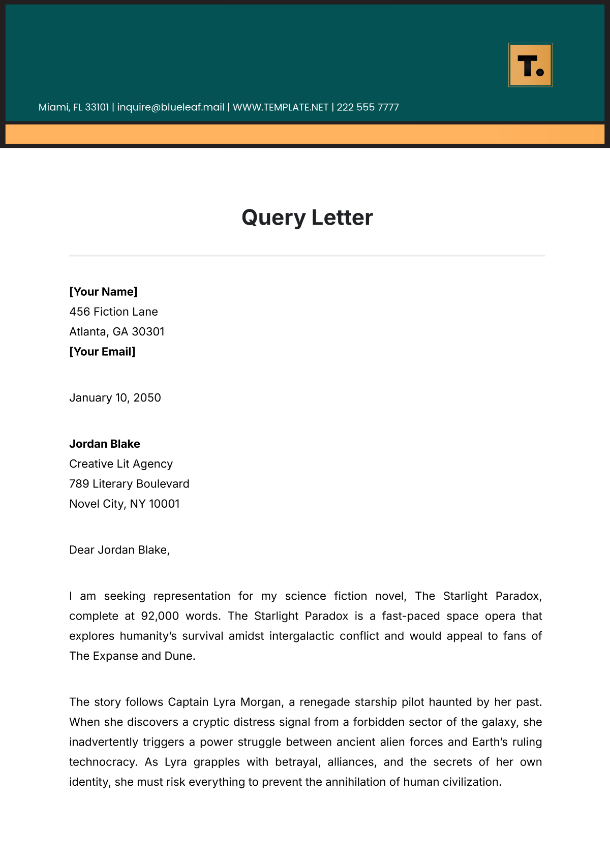 Query Letter Template