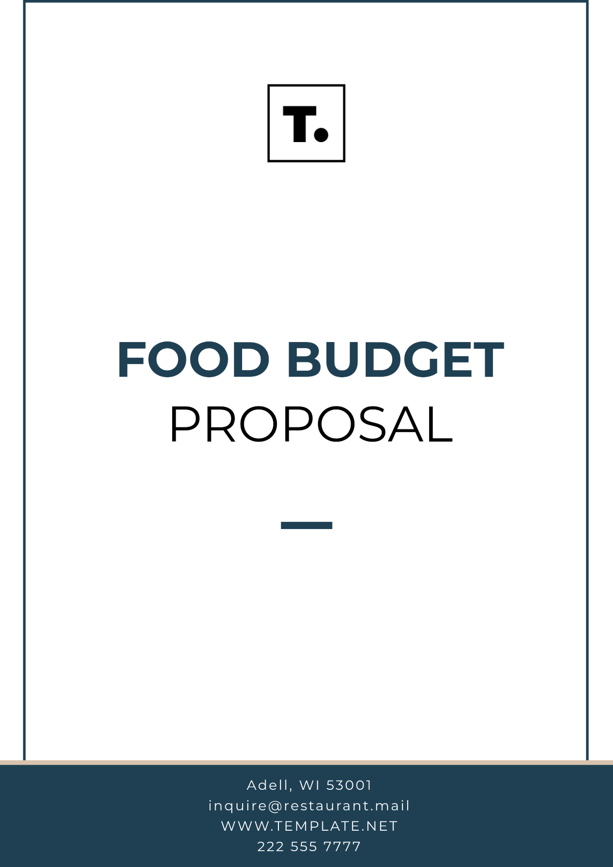 Food Budget Proposal Template - Edit Online & Download