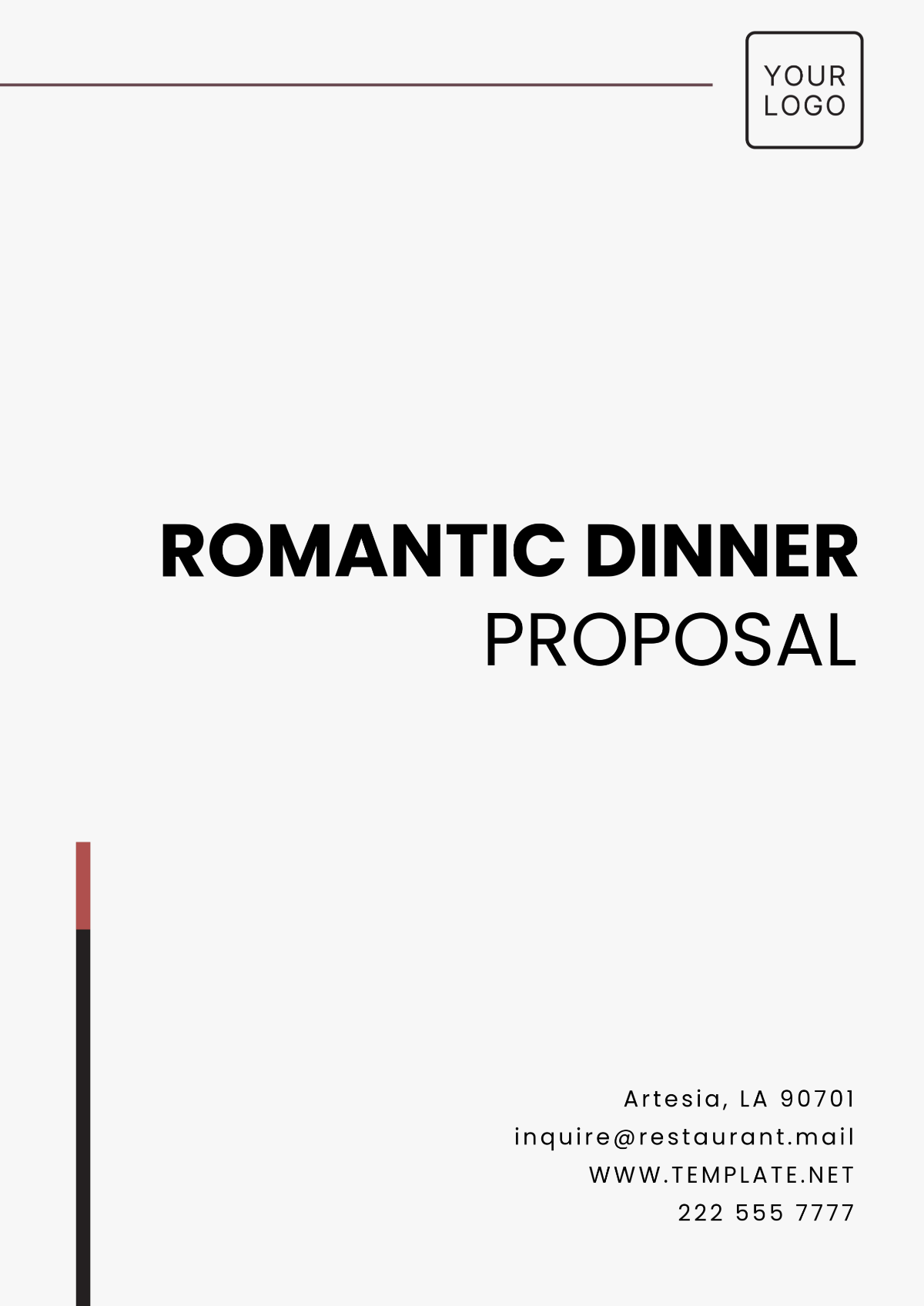 Romantic Dinner Proposal Template - Edit Online & Download