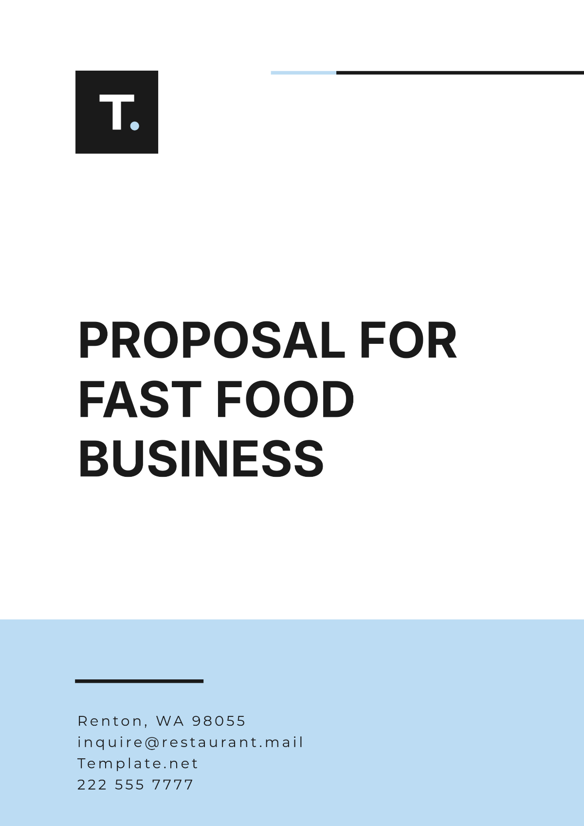 Fast Food Business Proposal Template - Edit Online & Download