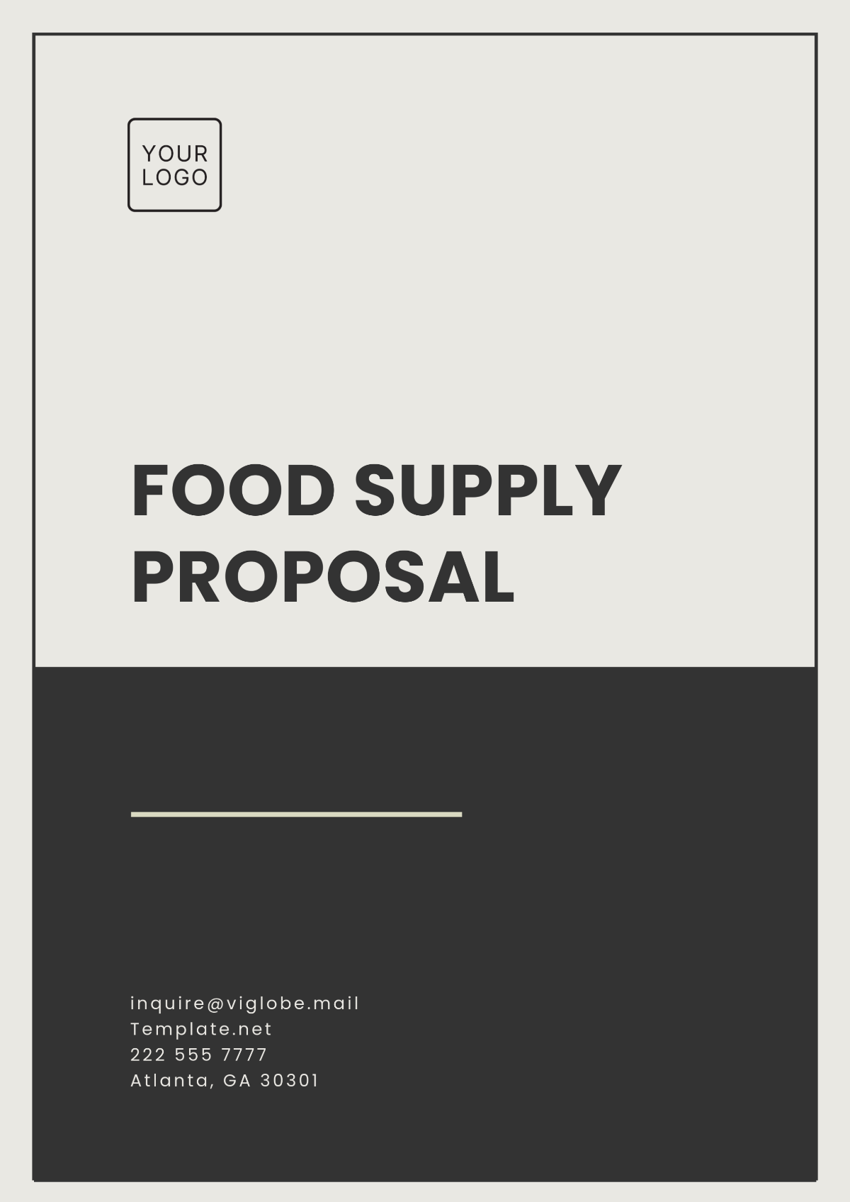 Food Supply Proposal Template - Edit Online & Download