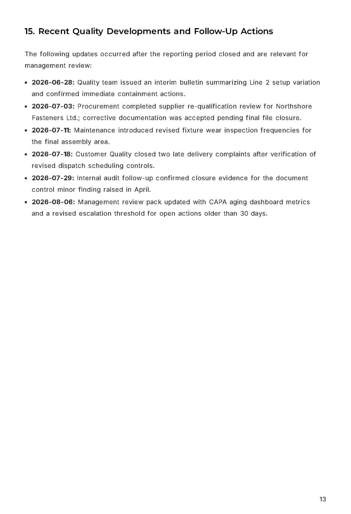 Free Quality Management System Report Template to Edit Online