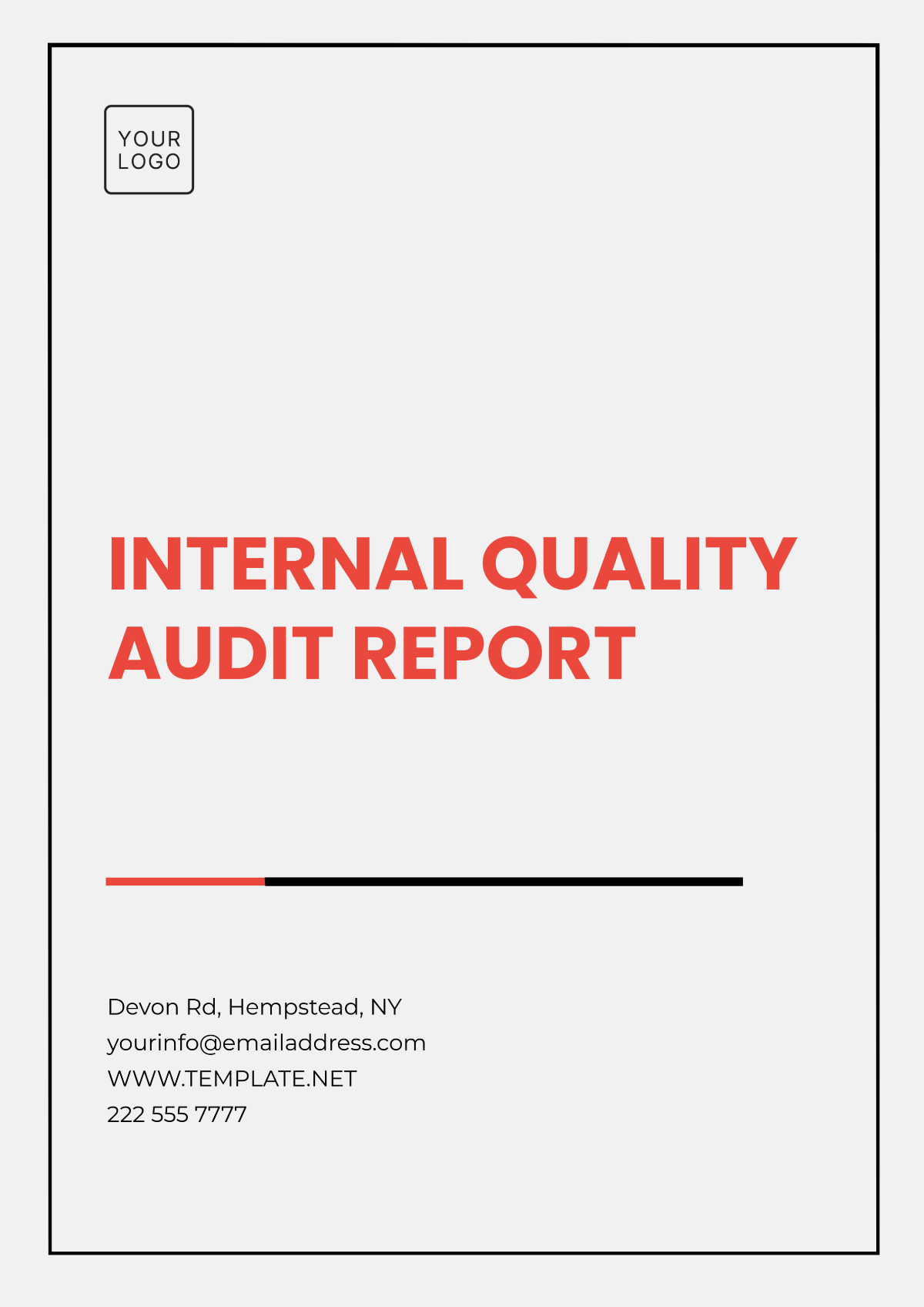 Printable internal Quality Audit Template - Edit Online & Download