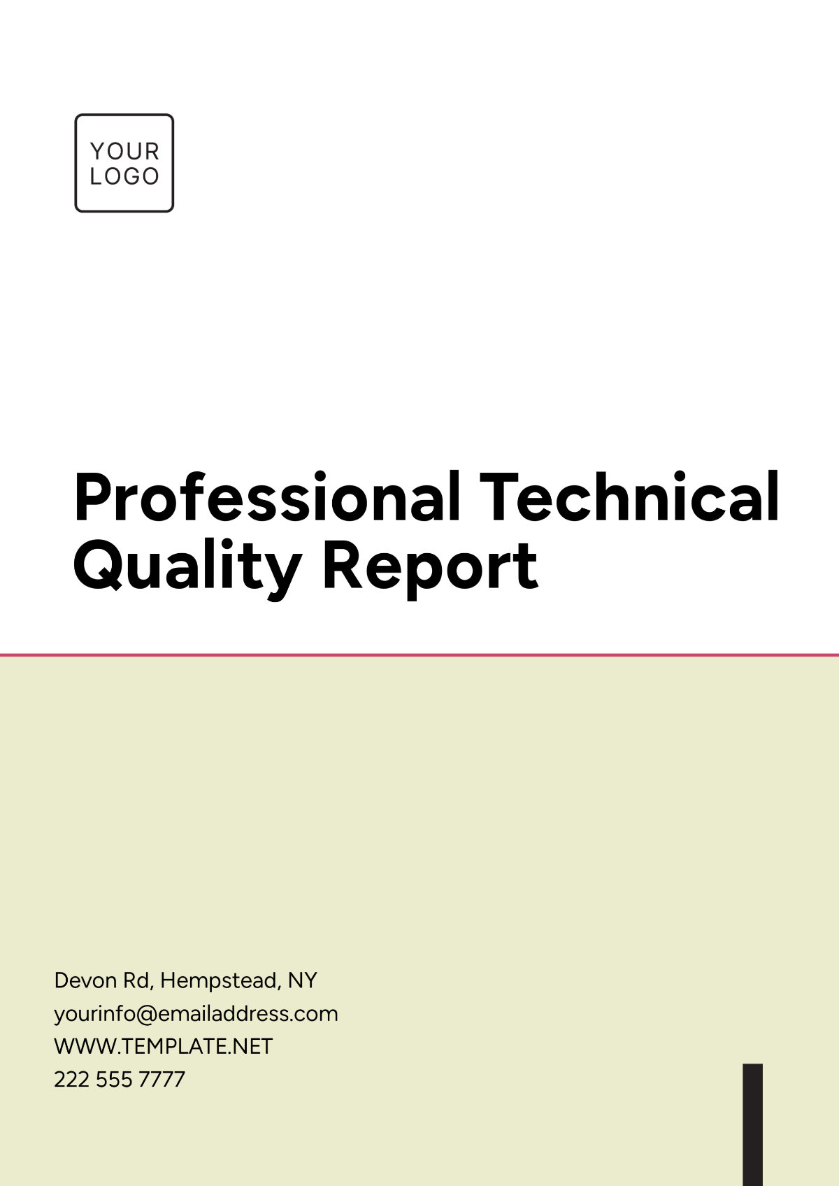 Professional Technical Quality Report Template - Edit Online & Download