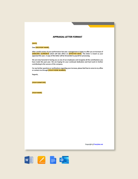 FREE Employee Performance Appraisal Letter Template In Google Docs ...